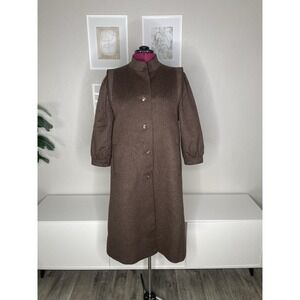 Pischl Tyroler Loden Winter Coat Women's Size 18 Wool Brown Austria